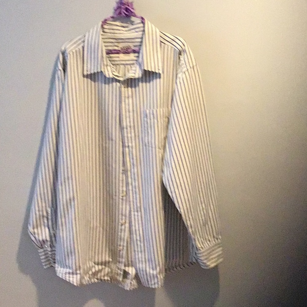 Old Navy Long Sleeve Gray/Yellow/White Plaid Long Sleeve Button Down  X-Large